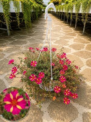 POWERS TO FLOWERS - PORTULACA BICOLORE BASKET 24CM, OFFERTA ULTIMI 3 PEZZI!!! piante vere
